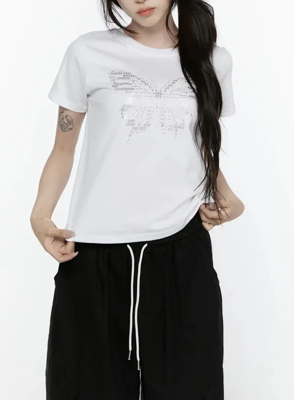 Butterfly Graphic Crop Tee