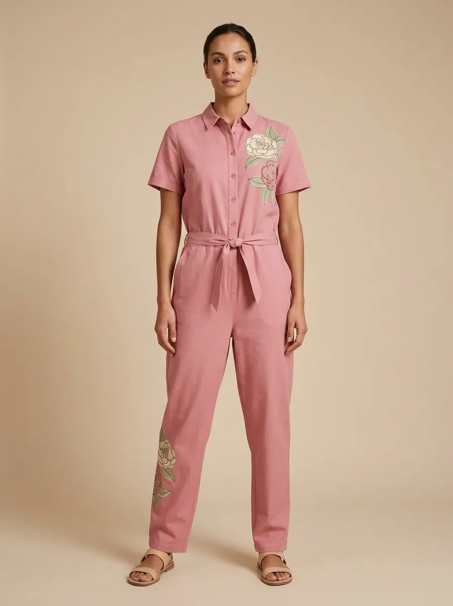 Women's Embroidery-Detail Floral Jumpsuit