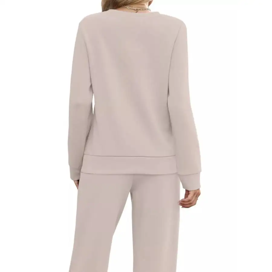 Full Size Casual Long Sleeve Top and Pants Set Plus Size