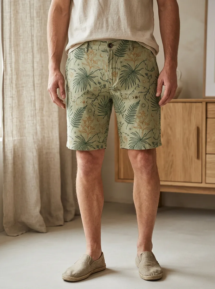Men's Botanical Fern Moon Chino Shorts