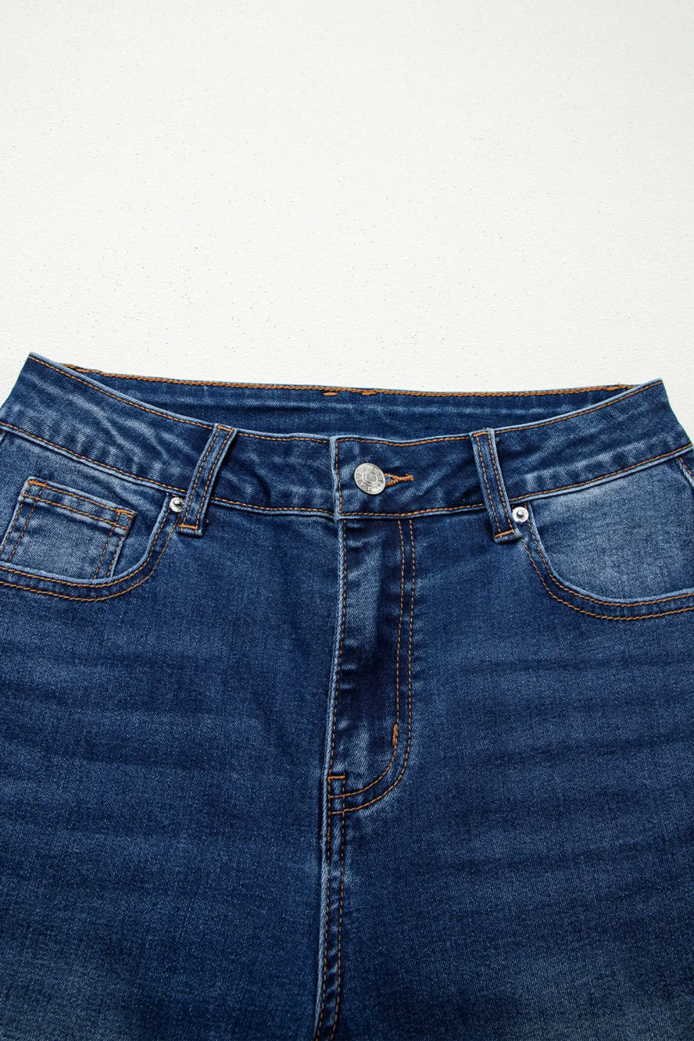 Blue Raw Hem Barrel Jeans