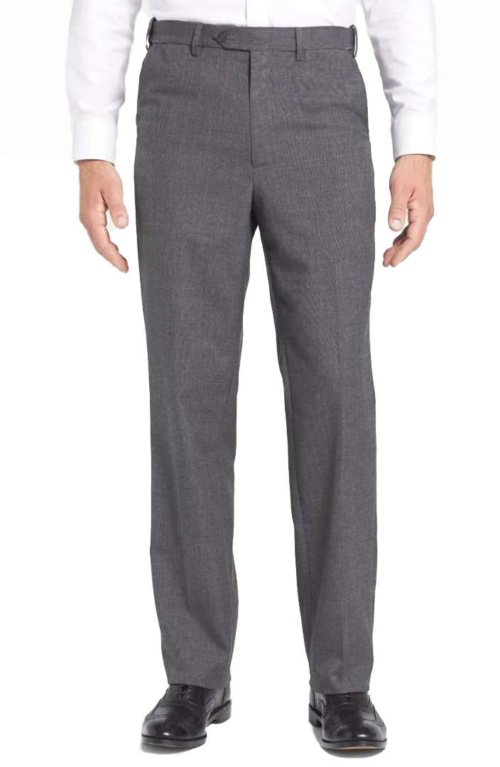 Classic Gabardine Tropical Weave Flannel Flat Front Pleated Front Trousers