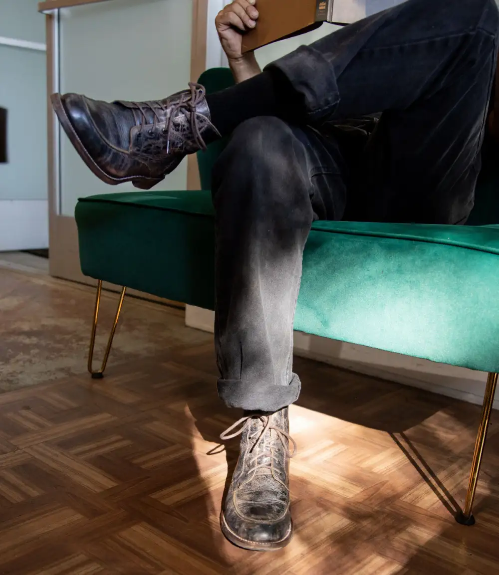 Apron-Toe Lace-Up Work Boots