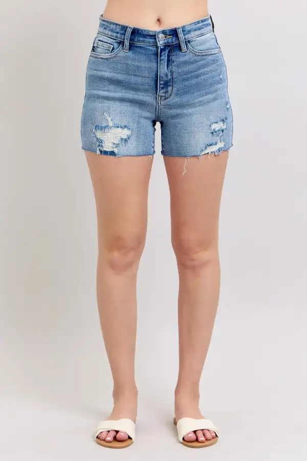 Practical High Waist Denim Shorts