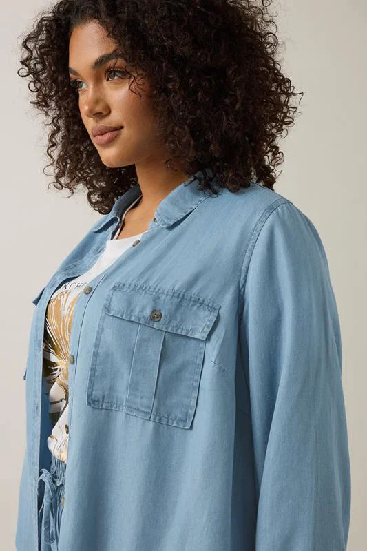 Light Blue Lyocell Denim Shirt detail 3