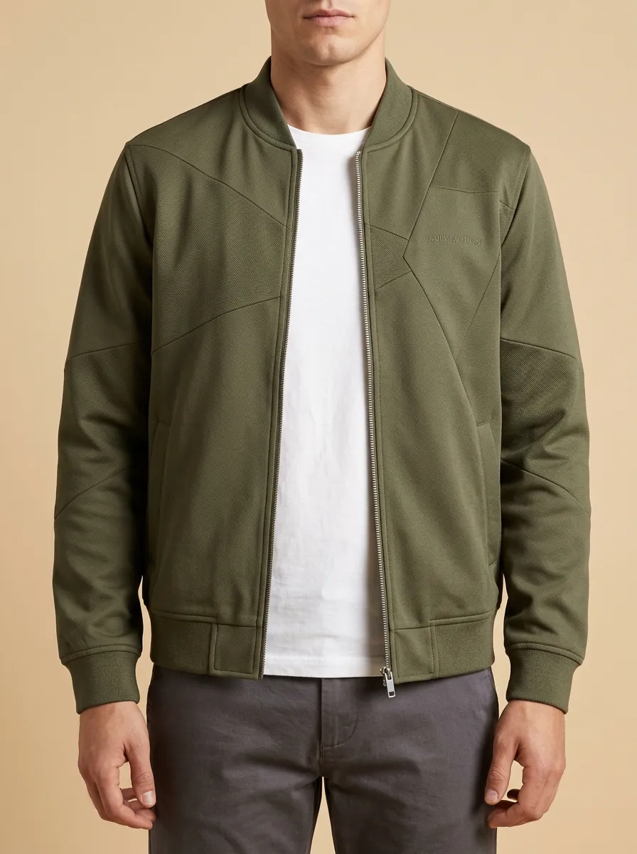 Geometric Panel Bomber Jacket