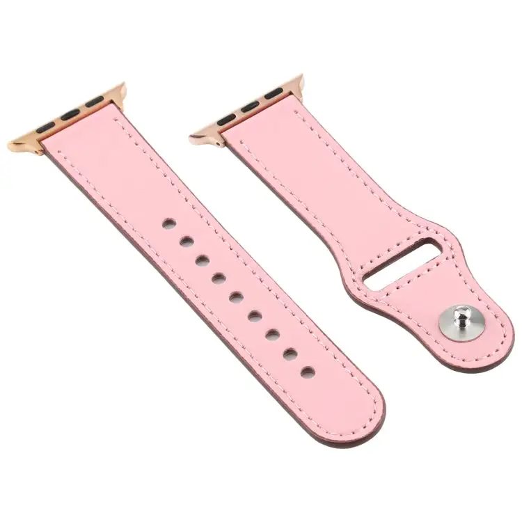 Buckle Leather Strap Watch Band for Watch 3 / 2 / 1 Generation 42 mm - Pink