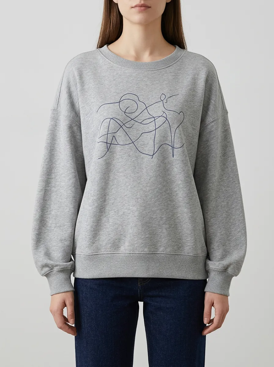 Women's Abstract Art Printed Minimalist Sweatshirt