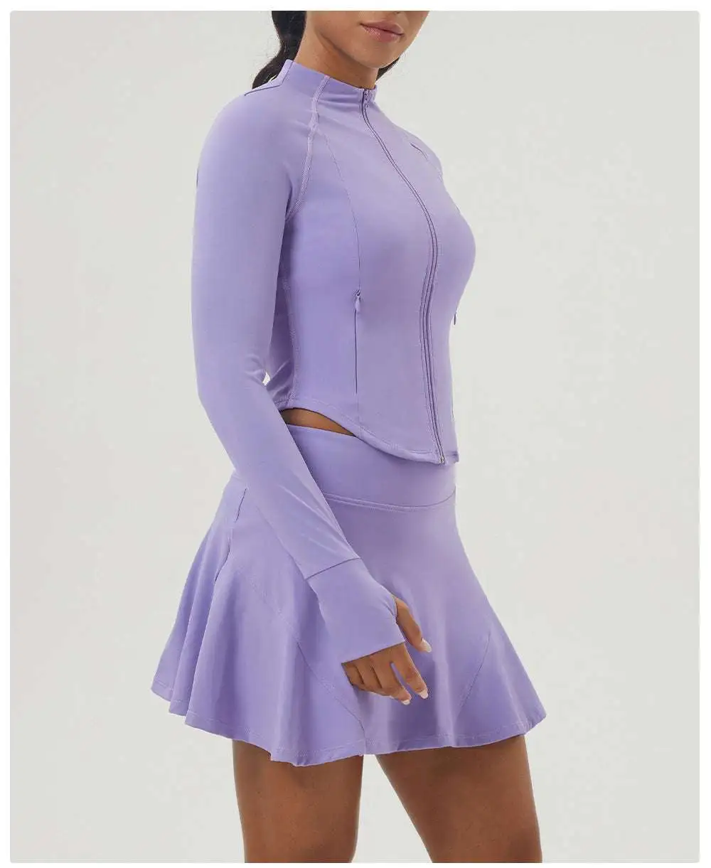 Zip-Front Tennis Jacket, Top and Skort Active Set