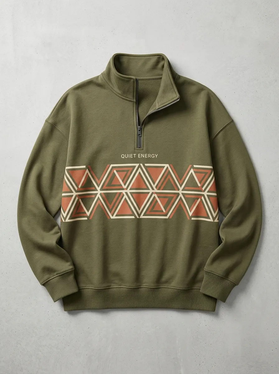 Everyday Half-Zip Geometric Men's Half-Zip Sweatshirt