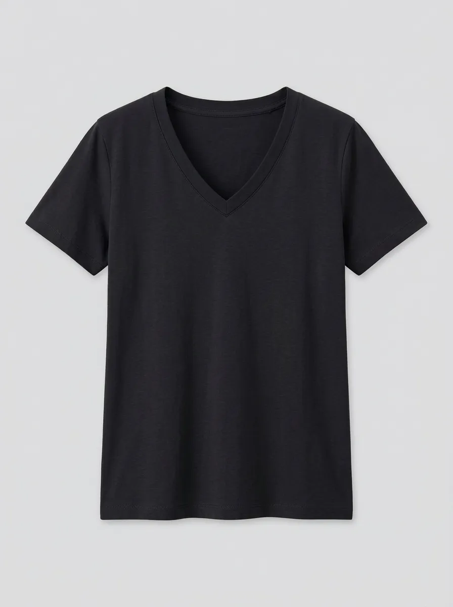 Women's Regular-Fit Minimalist V-Neck T-Shirt