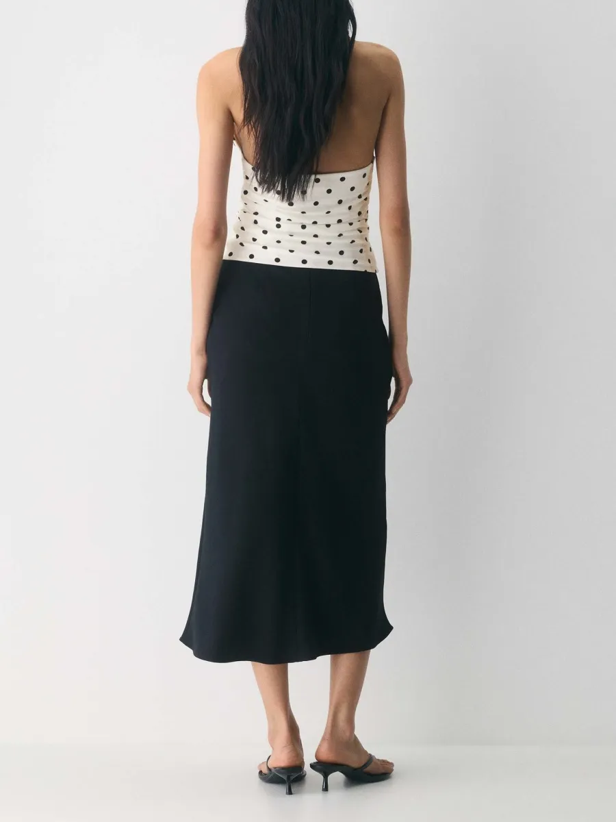 High-Waist Bias Cut Skirt
