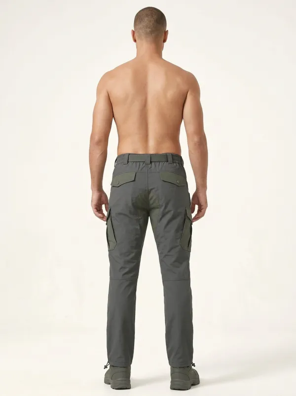 Men's Grey Multi-Pocket Utility Cargo Pants