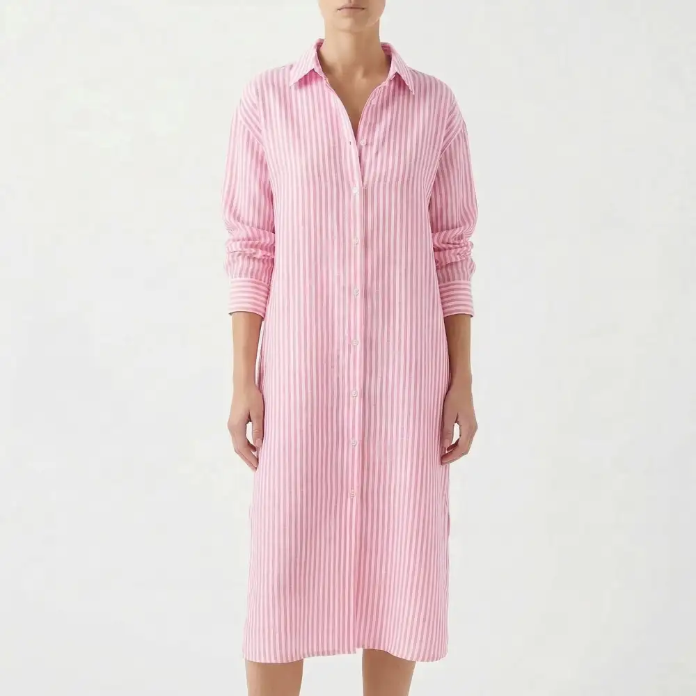  Striped Shirt Dress