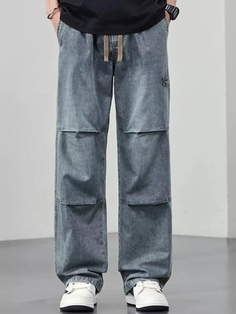 Everyday Wide Leg Drawstring Jeans