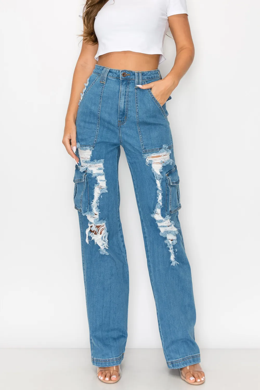 Relaxed-Fit Cargo Jeans