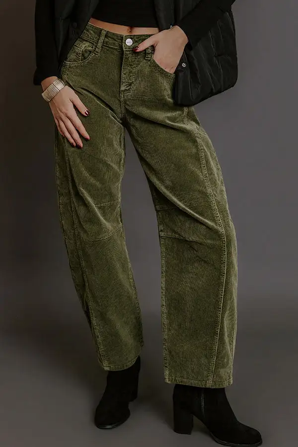 High Waist Relaxed Barrel Leg Baggy Pants