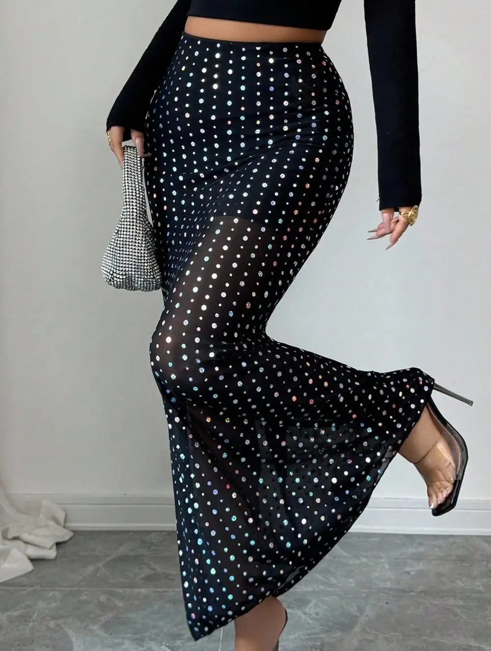 Mesh Midi Skirt