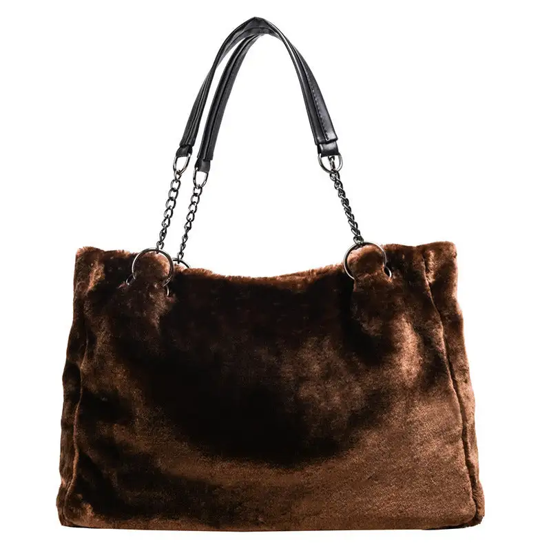 Ultra-Soft Plush Handbag Wool Fabric Cozy Casual Bag