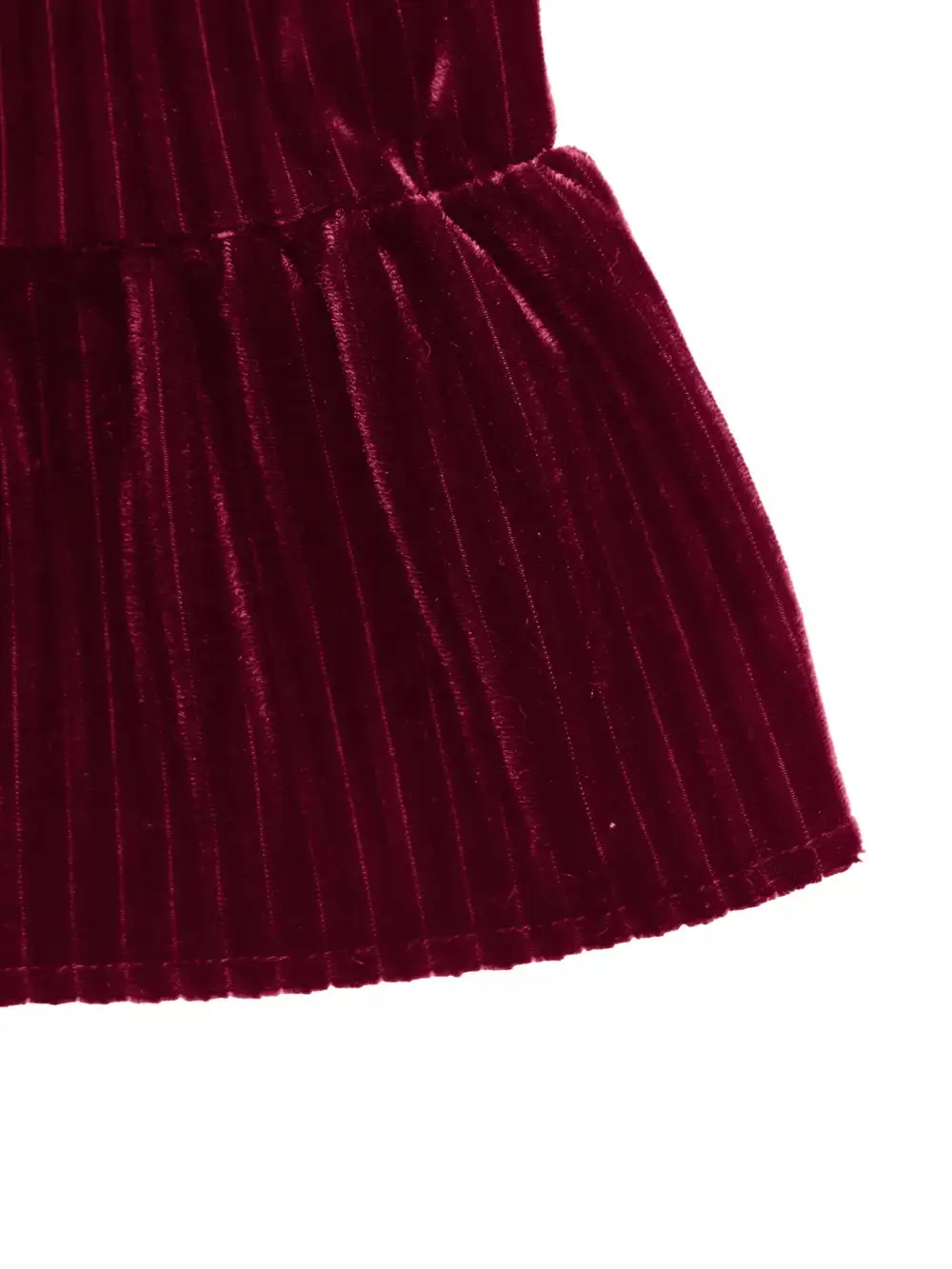 Gathered Detail Velvet Tiered Mini Dress