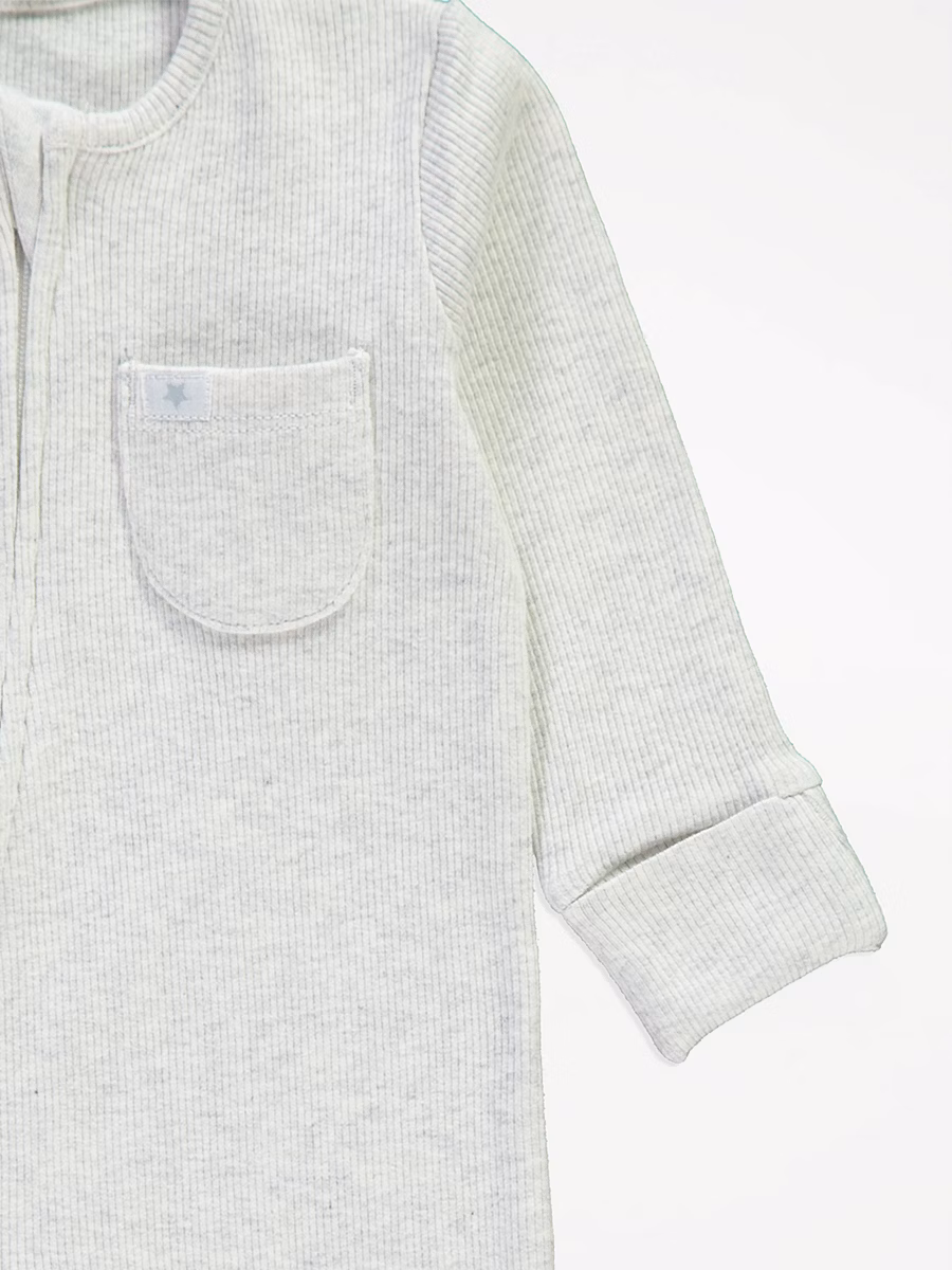 Ribbed Zip Fasten Sleepsuits 5 Pack detail 2