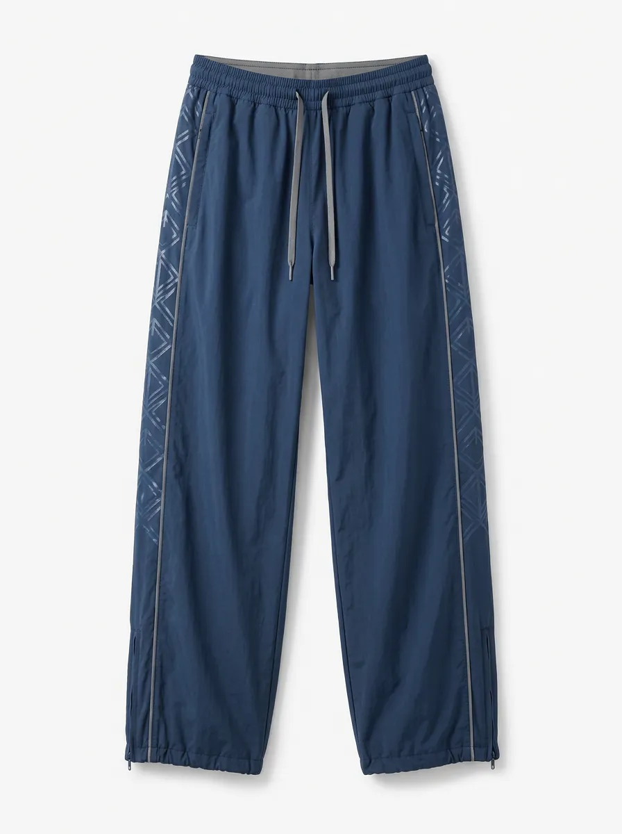 Women's Athletic Geometric Side-Stripe Printed Jogger Pants