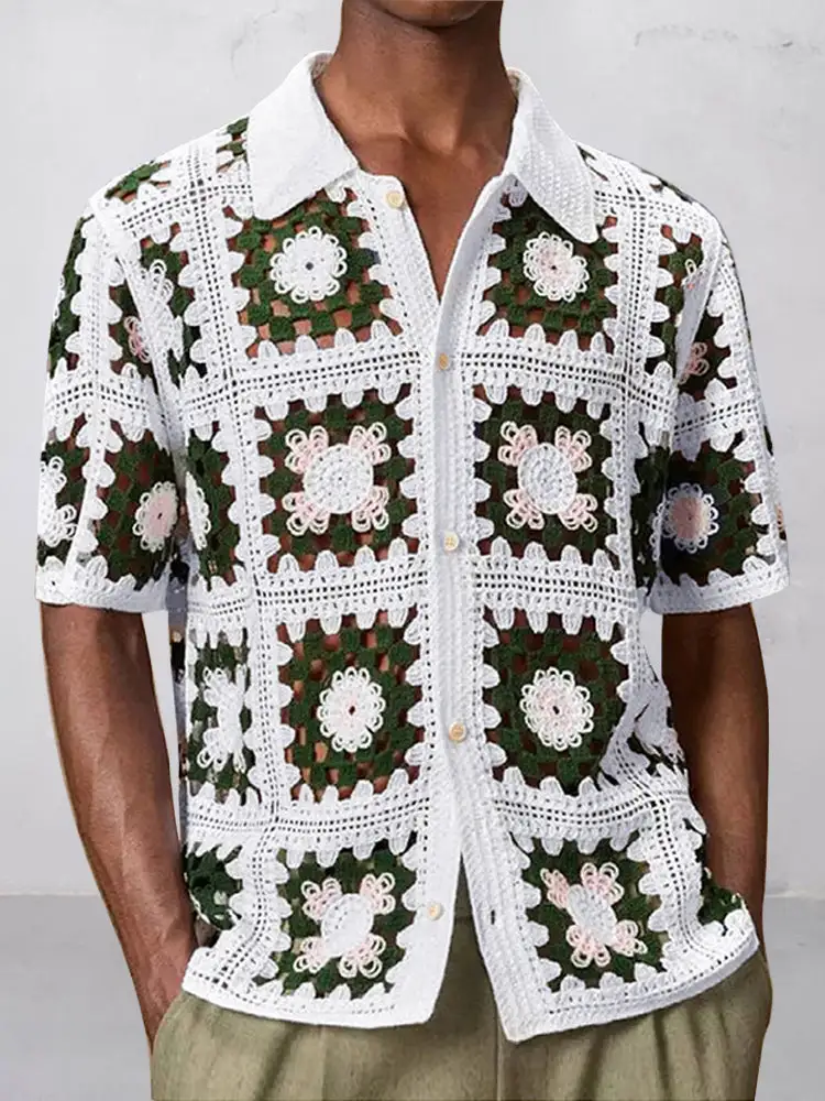Open Stitch Utility Pocket Shirt