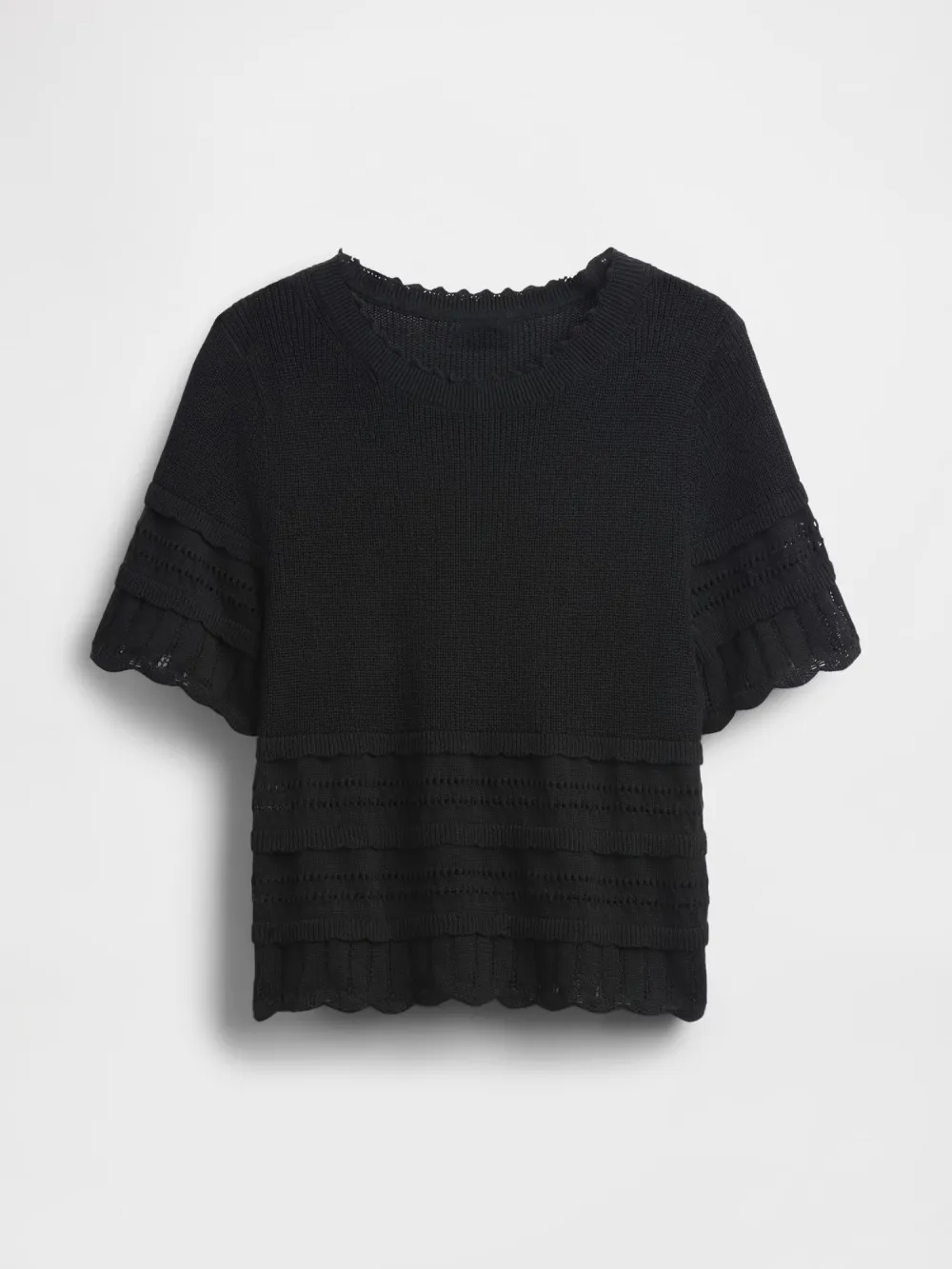 Ribbed Mouth Hollow Sweater