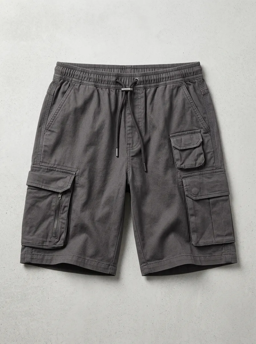 Practical-Look Multi-Pocket Casual Cargo Shorts