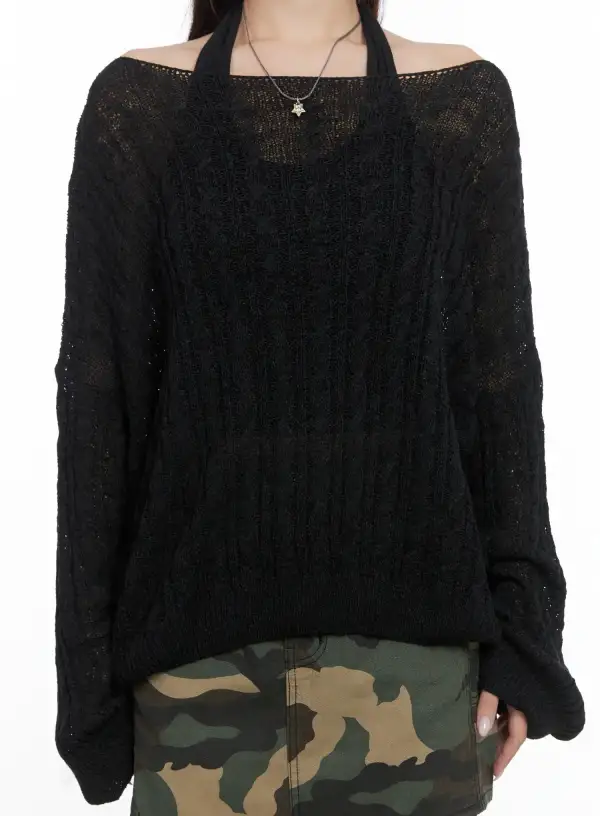 Loose Knit Long Sleeve Top
