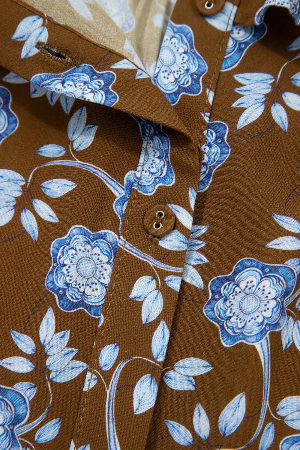 Floral Printed Button Front Dress Casual