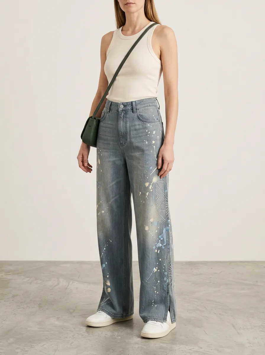 Women's Wide Leg Casual Denim Jeans