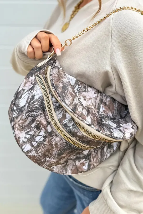 Camo Print Chain Crossbody Bag