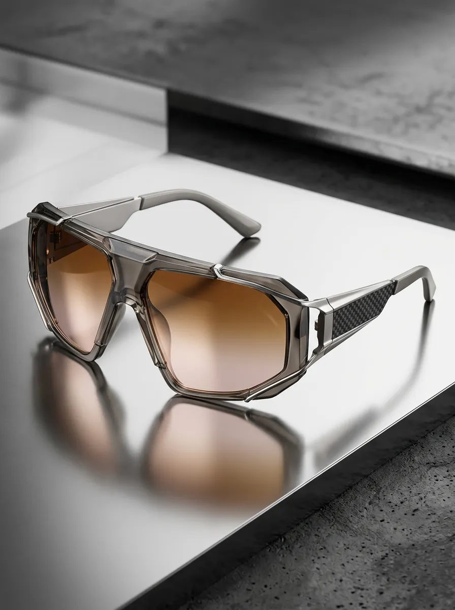 Men's Cyberpunk Carbon Fiber Frame Gradient Lens Sunglasses
