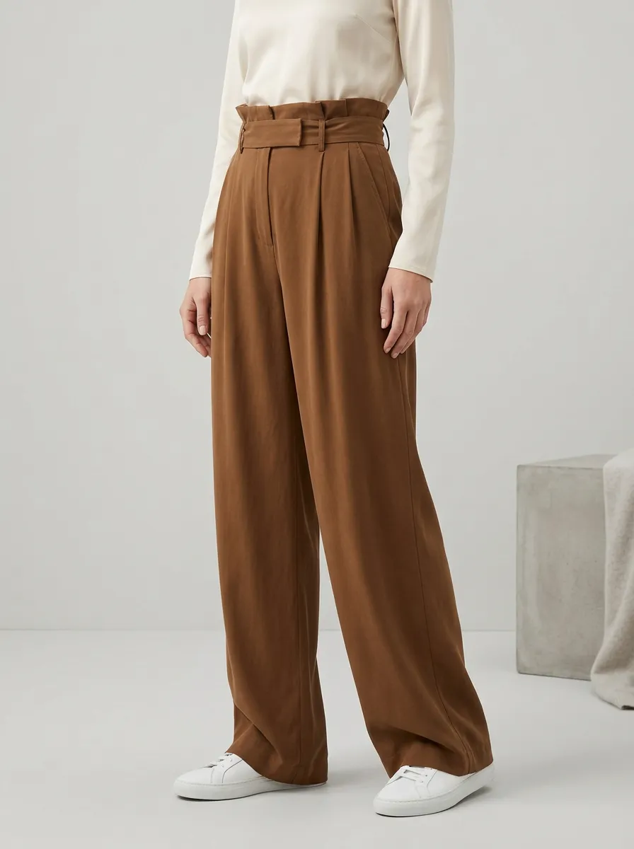 Everyday Wide-Leg Pleated Casual Wide Leg Pants