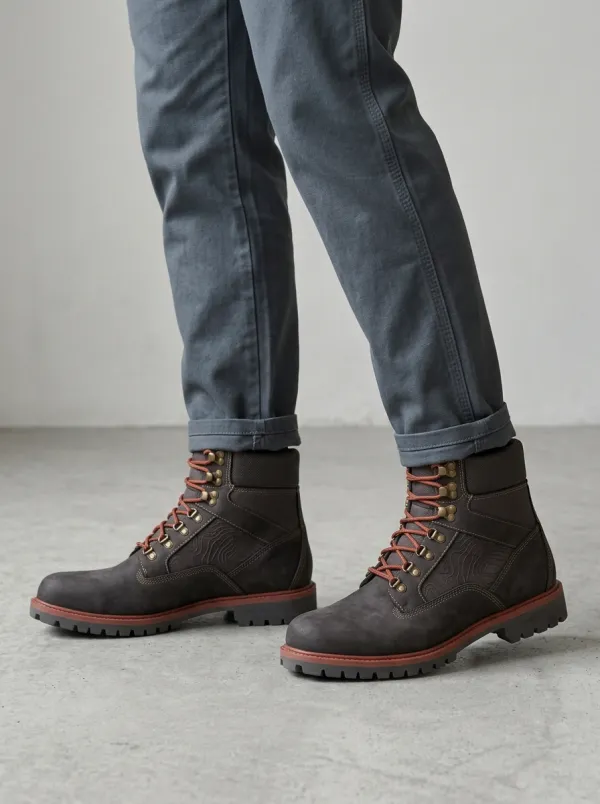Unisex Outdoor Hiking Lover Topographic Map Print Work Boots