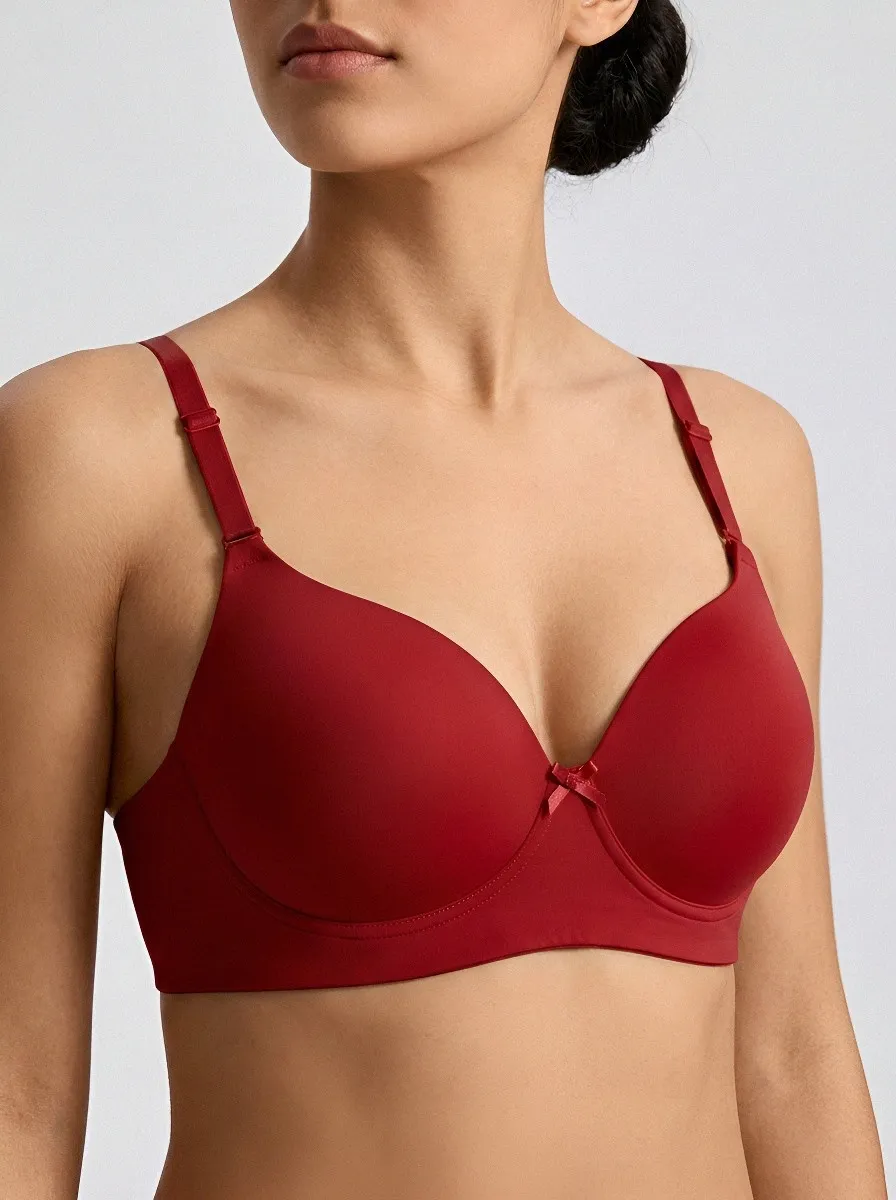 Women's Underwire Seamless Bow-Detail Molded-Cup Bra
