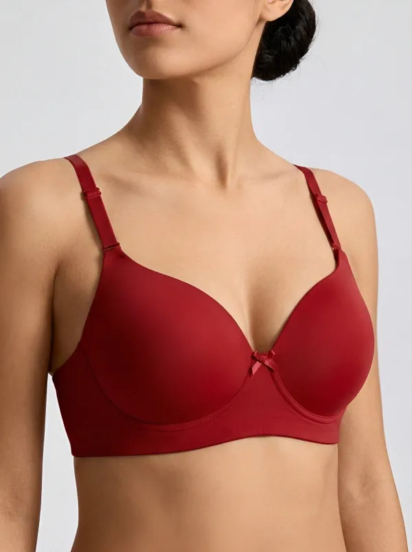Women's Underwire Seamless Bow-Detail Molded-Cup Bra