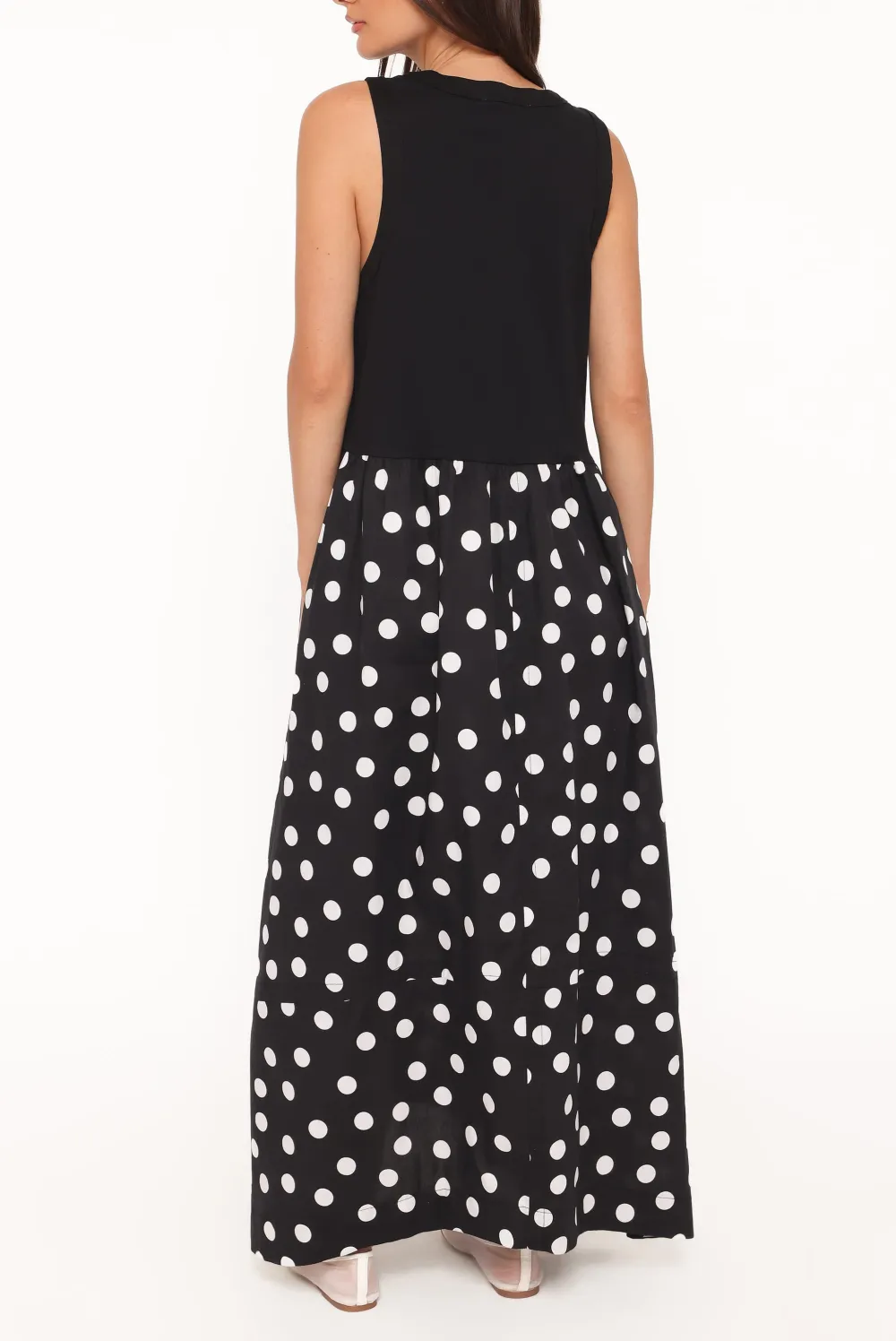 Polka Dot A-Line Maxi Dress