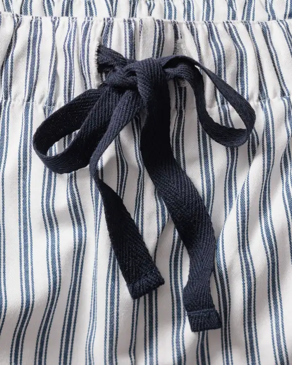 Ticking Stripe Twill Pajama Short Set