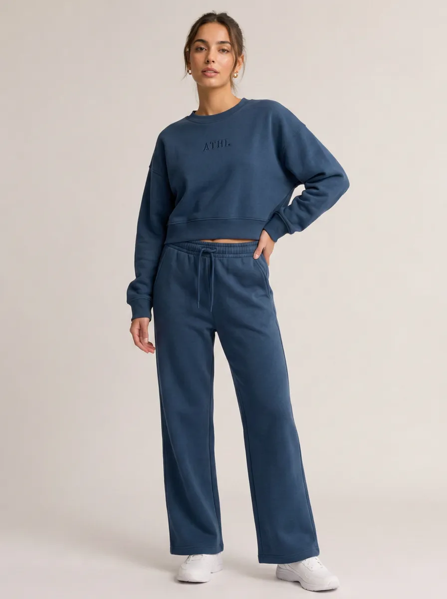 Women's Athleisure Casual ATHL Embroidered Printed Lounge Set