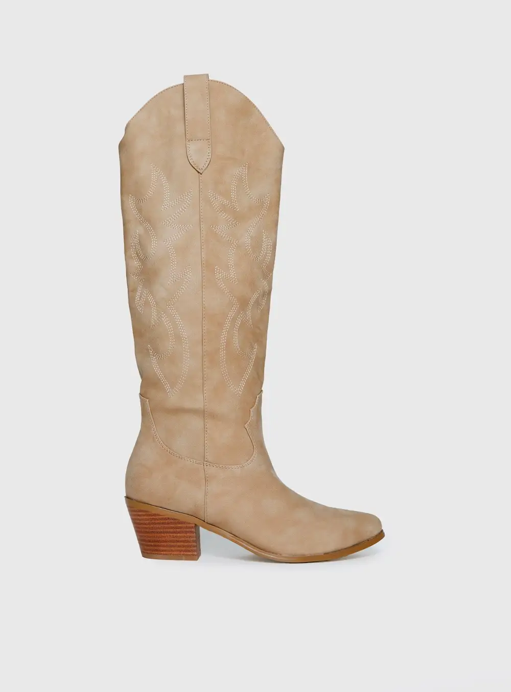Soft Finish Stacked Heel Boots