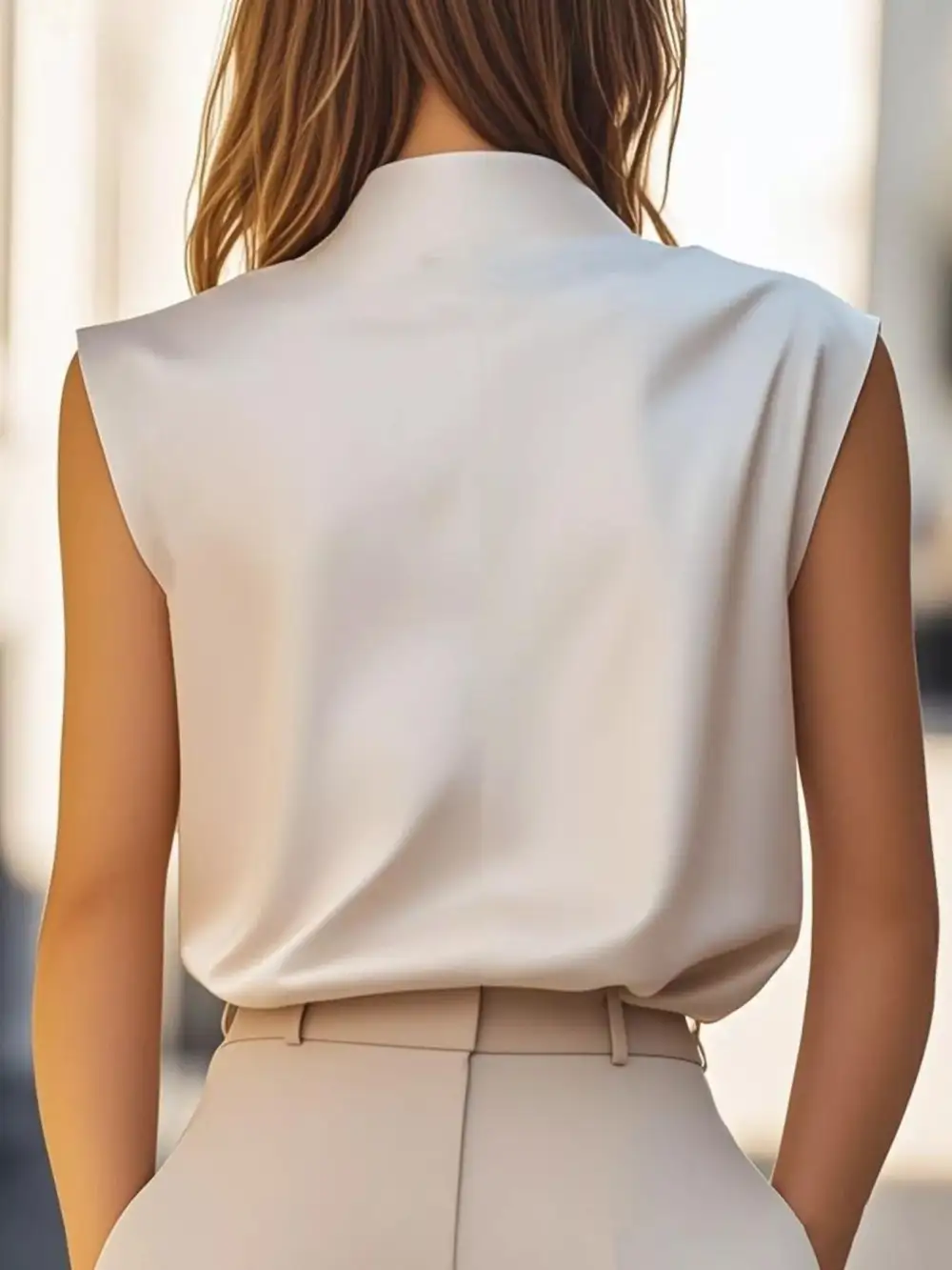 Elegant Sleeveless Button-Detail Blouse