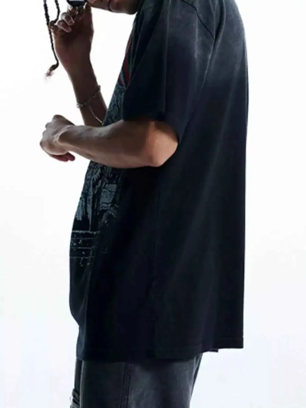 Washed Round Neck Graphic T-Shirt