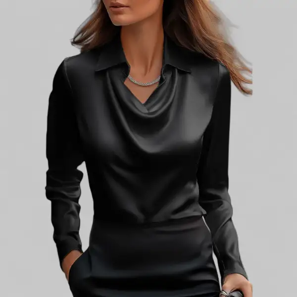  Long Sleeve Draped Blouse