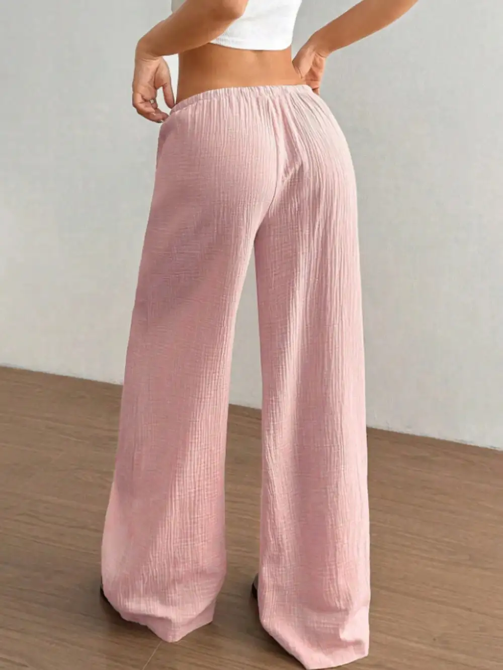 Polished Wide Leg Drawstring Pants