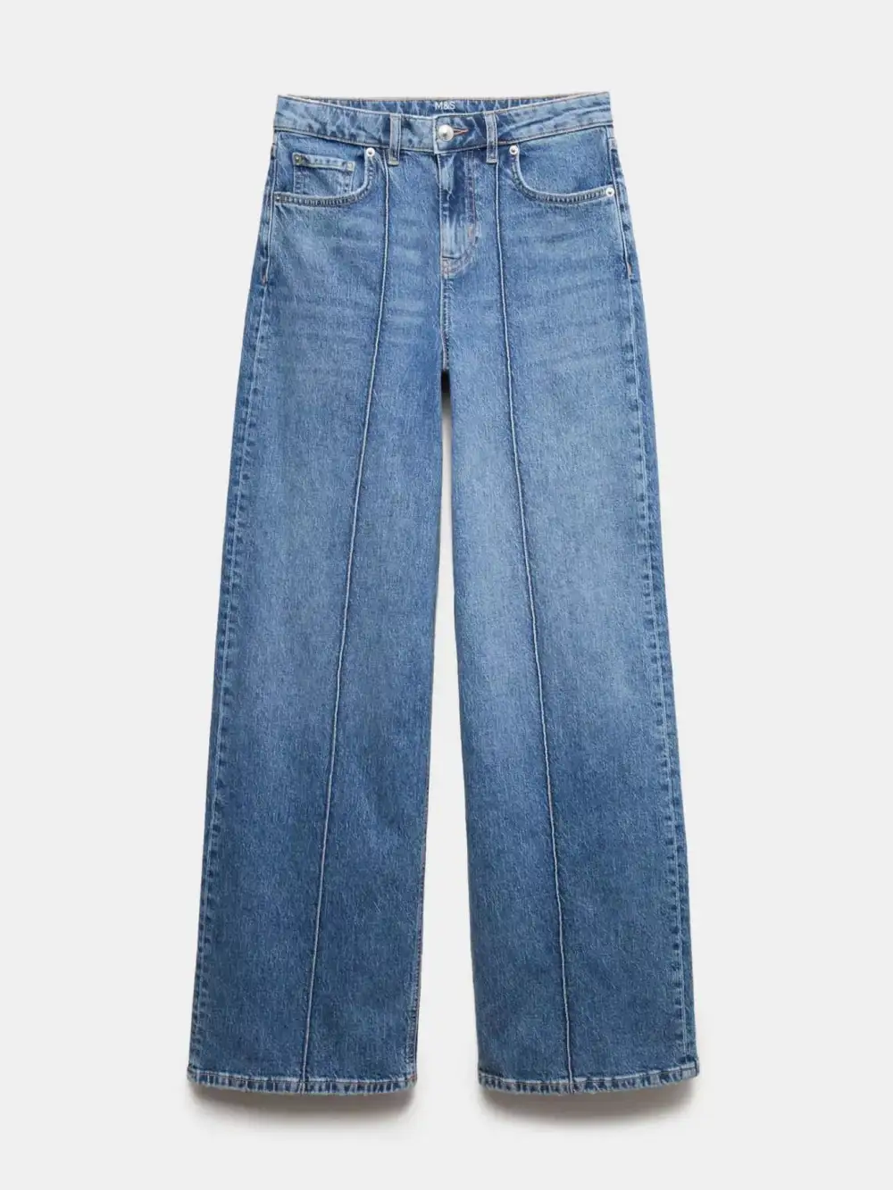 Women' Wide Leg Jeans With Front Seam Detail