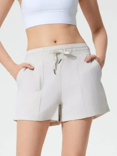 Drawstring Active Shorts With Pockets