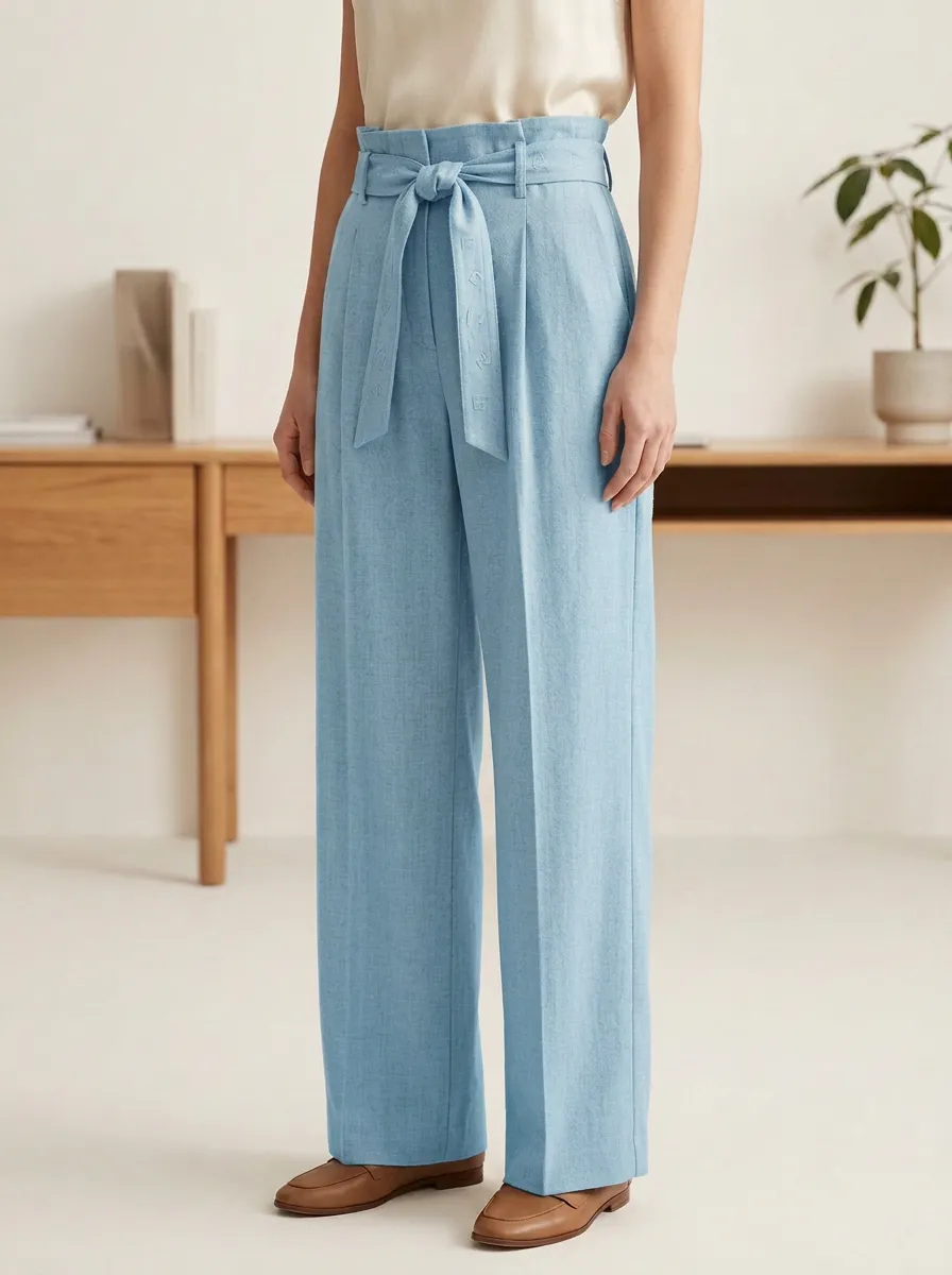 Weekend Belted High Rise Wide Leg Pants