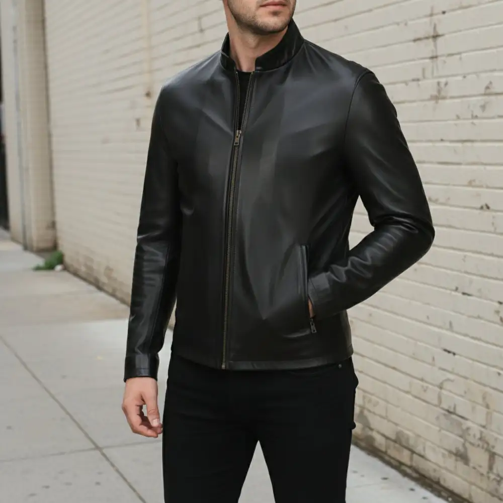 Timeless Leather Biker Motorcycle Multi Pocket Jacket
